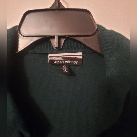 Dark Green Ruffle Collar Open Front Cardigan - Picture 3 of 3